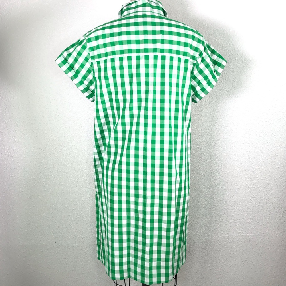 J. Crew Factory Green and White Gingham Midi Dress - Picture 2 of 6
